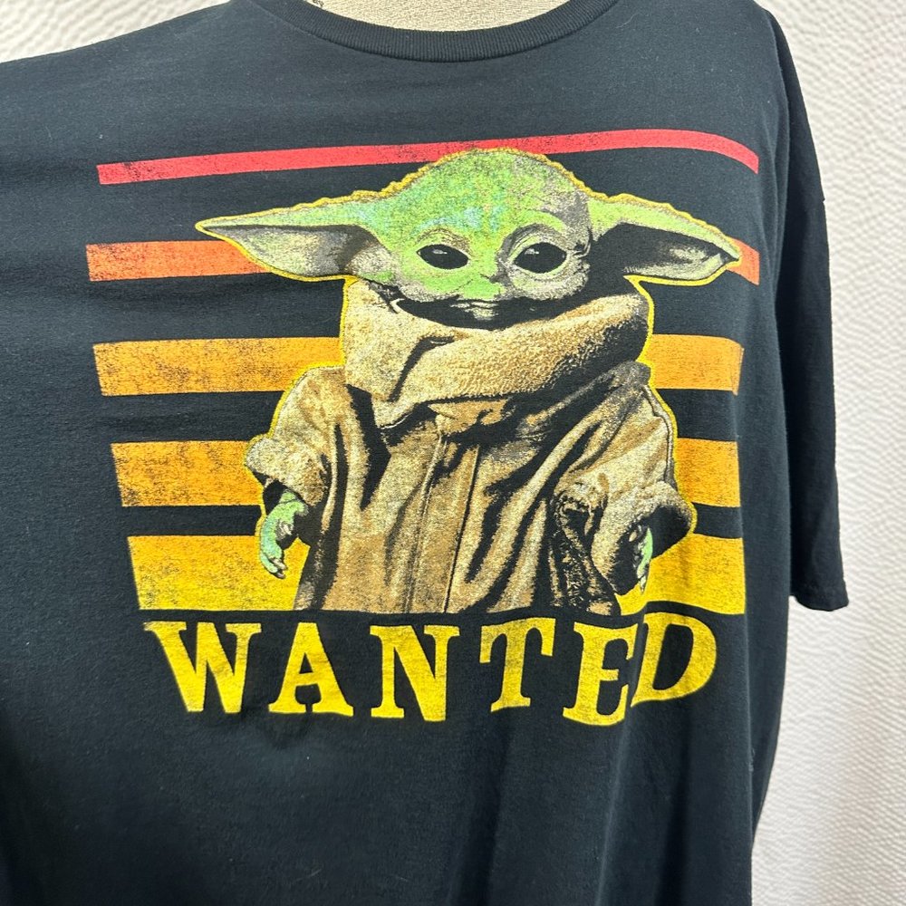 Star Wars Wanted T Shirt Baby Yoda Film Character Graphic Tee Short Sleeve - Picture 2 of 5